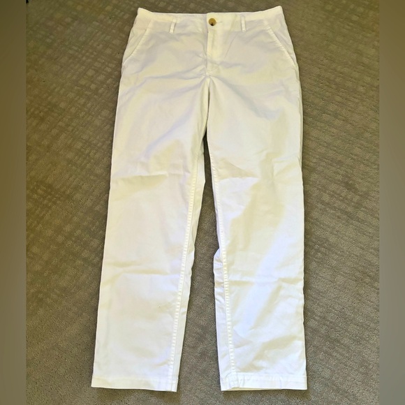 LOFT Perfect Straight white pants size 10 Tall - Picture 1 of 7